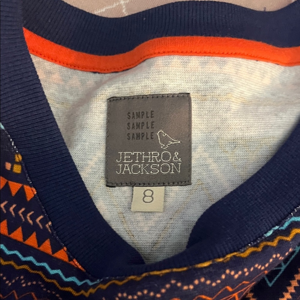 Tribal Print Women's Pajama Set - Navy and Orange US size 4 - Picture 2 of 6